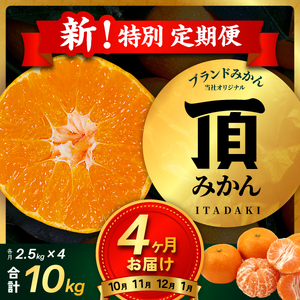 【発送月固定定期便】【4ヶ月連続】旬ごとに味わいが変化!頂みかん 2.5kg【G31-58】全4回【4073179】 YWTAC047