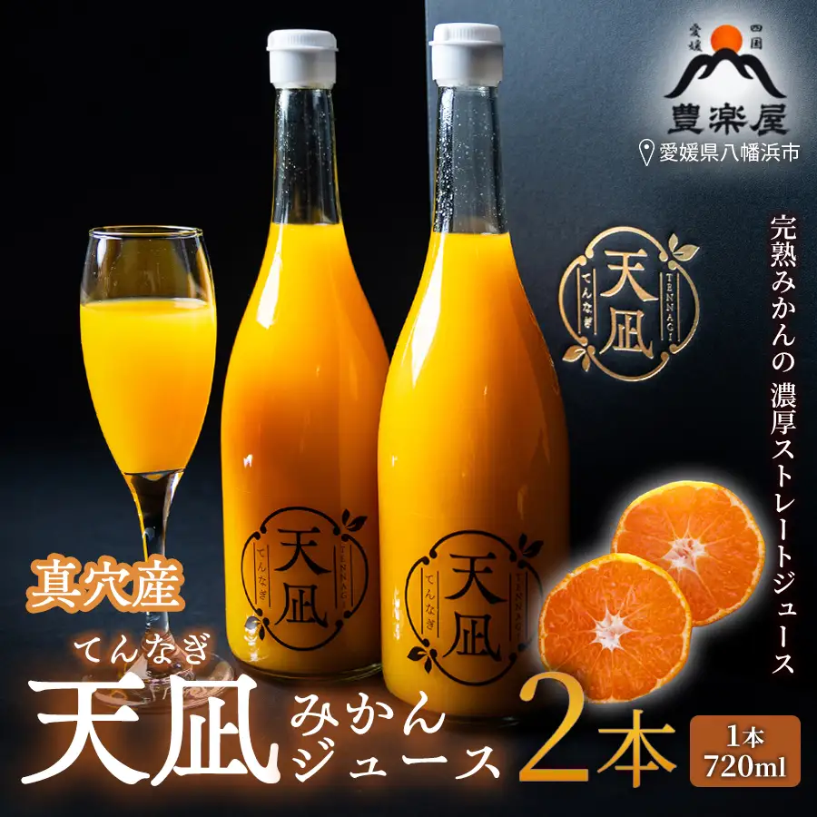 【砂糖・保存料・甘味料すべて不使用】真穴産みかんジュース「天凪」　720ml　2本【D98-3】【1711051】 YWTBU003