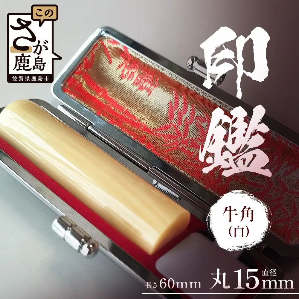 牛角（白）印鑑 実印 専用ケース付｜はんこ ハンコ 牛角（白）手彫り仕上げ オーダーメイド 進学 就職 結婚 御祝 贈答 印乃匠かしま 送料無料 佐賀県 鹿島市 J-34