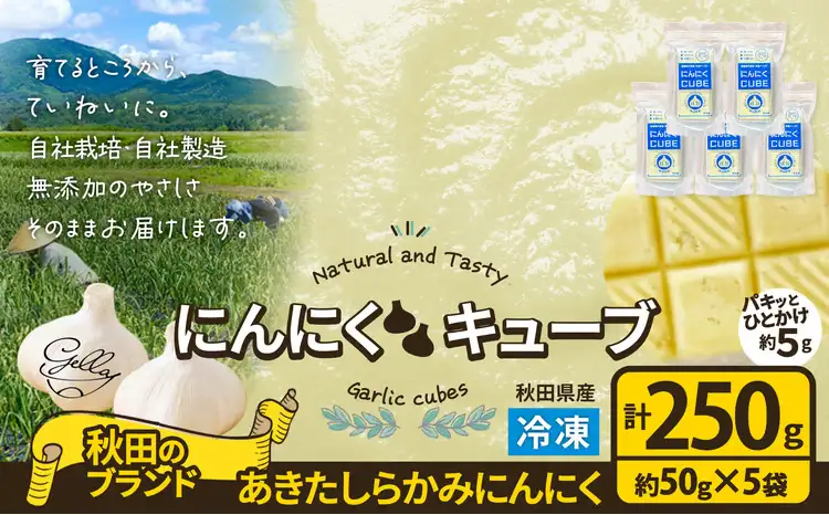 【あきたしらかみ】にんにくCUBE  250g(1袋約50ｇ×5袋）　【90P121004】【 gella】