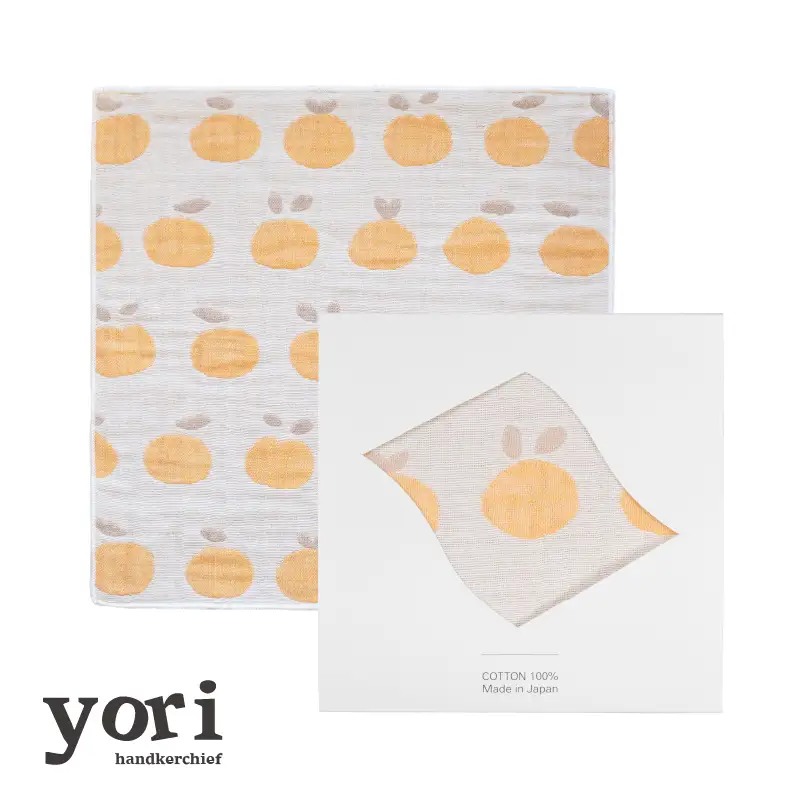 yoriハンカチ単品ハンカチギフト（みかん）