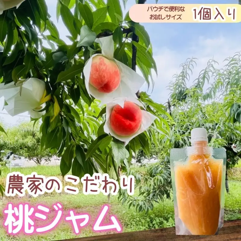農家のこだわり桃ジャム 添加物不使用・おうち用パウチ お試し桃ジャム　1個  【aozf008】
