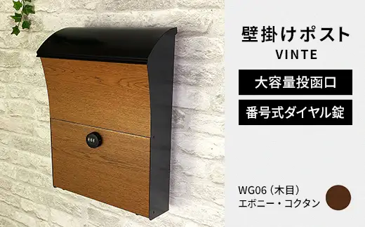 デザイン いろいろ 壁掛けポスト VINTEヴィンテ （エボニー・コクタン） おしゃれ 壁掛けポスト レターパック ダイヤル F25R-124
