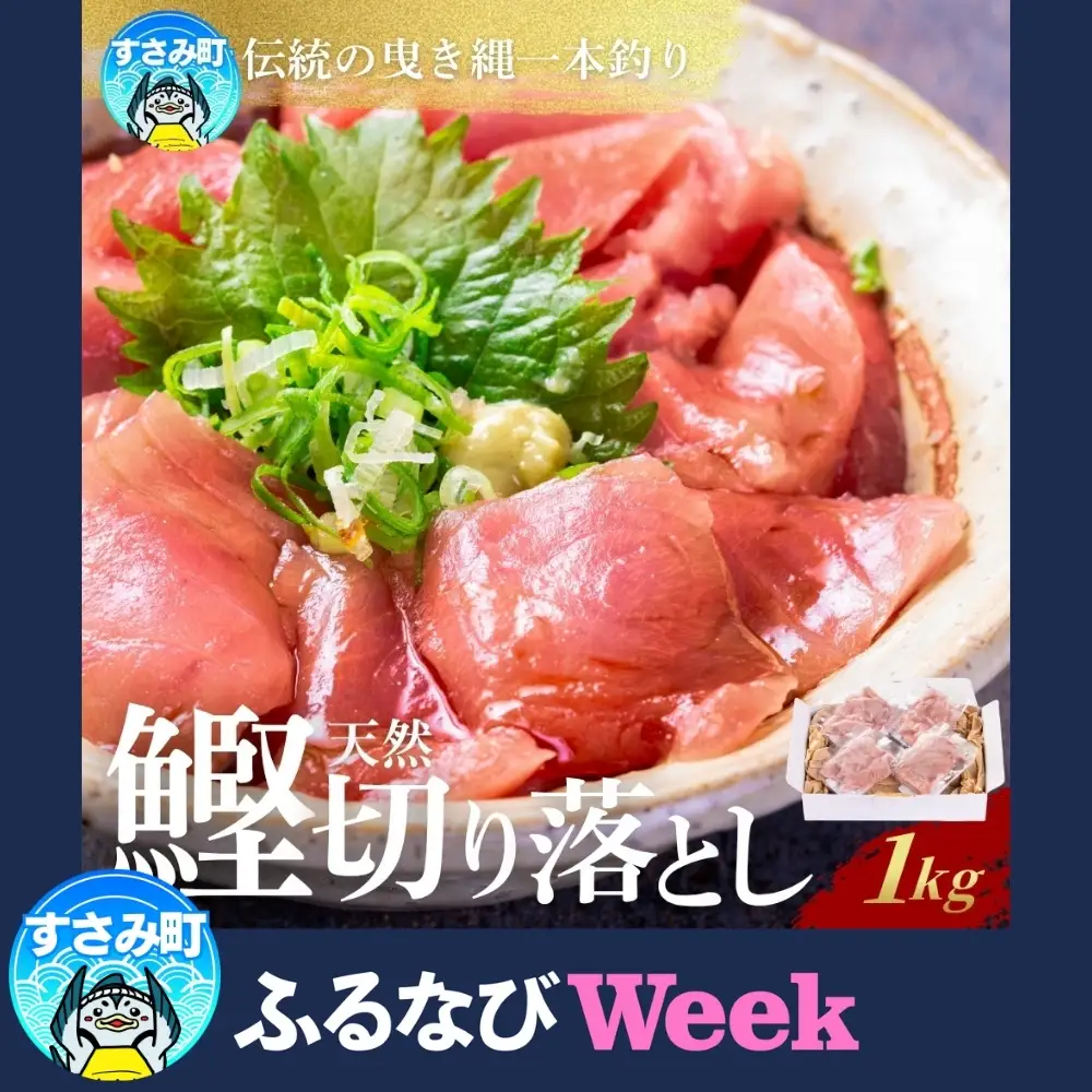 【ふるなびWEEK対象】かつお 切り落とし すさみ町産 ケンケン鰹の切り落とし 1kg (100g10パック)【mix011-fnw】