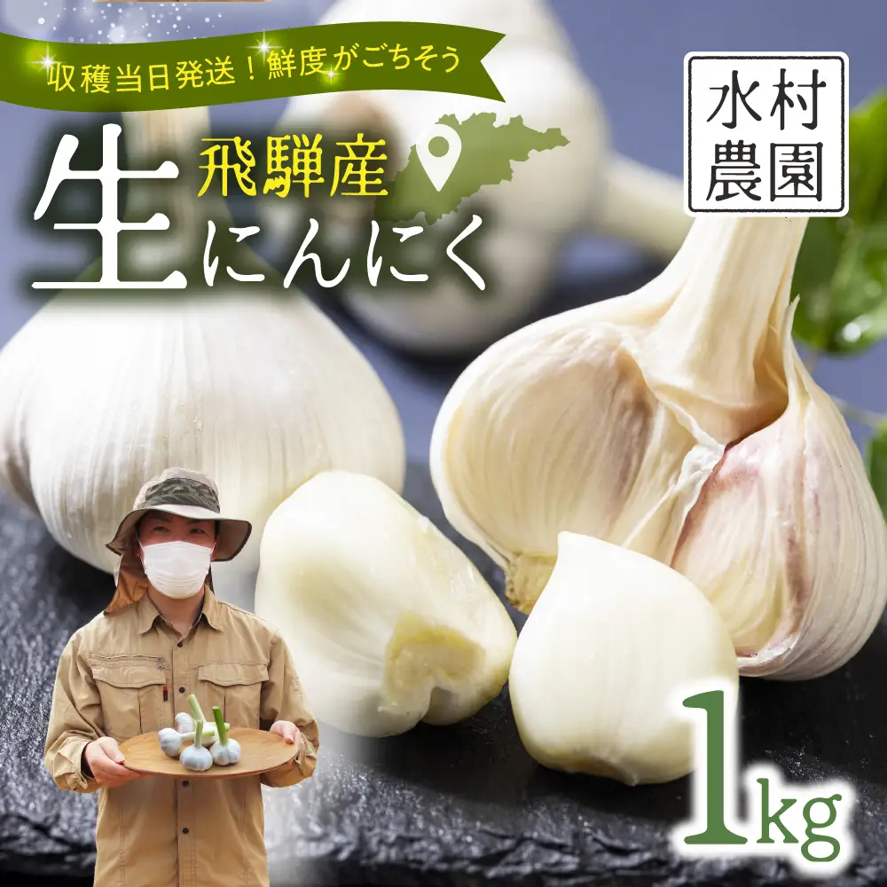 生 にんにく 1kg  飛騨 水村農園 