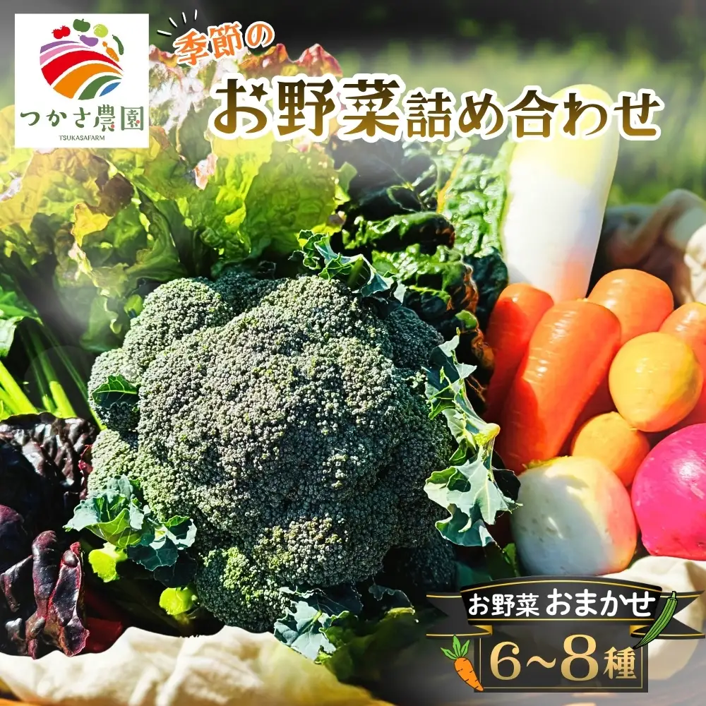 つかさ農園 季節のお野菜詰め合わせ（6～8種） ※北海道・沖縄・離島への配送不可 ※2026年6月中旬～9月下旬頃に順次発送予定