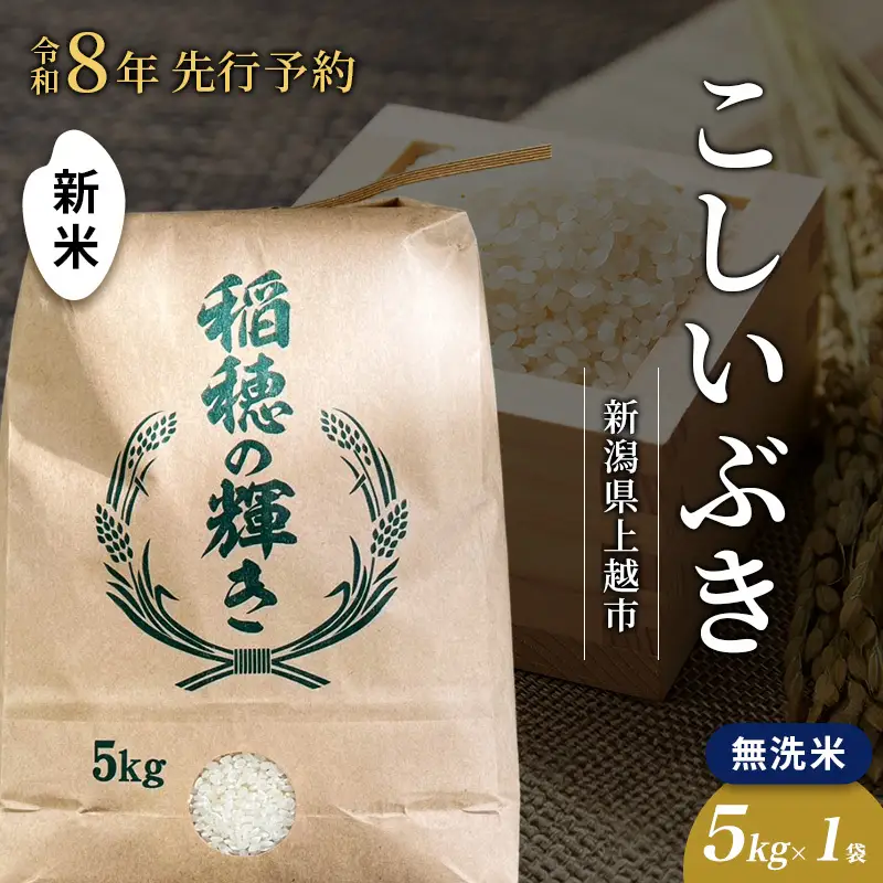 【先行予約】こしいぶき 無洗米 上越産 5kg こしいぶき