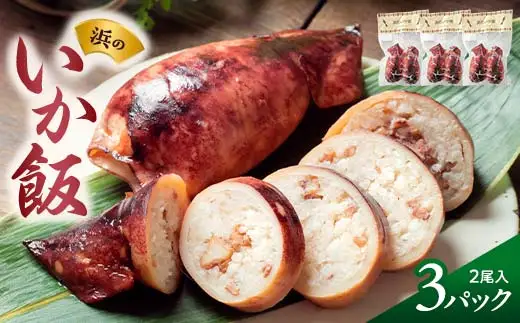 浜の いか飯 2尾入り×3パック 岩手県 三陸山田 山田町 海産品 烏賊 いか イカ いか飯 浜飯 弁当 昼飯 肴  YD-1076