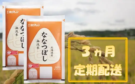 （無洗米６００ｇ）ホクレンななつぼし【３ヶ月定期配送】