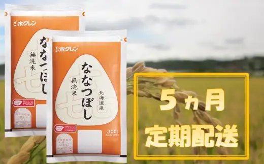 （無洗米６００ｇ）ホクレンななつぼし【５ヶ月定期配送】