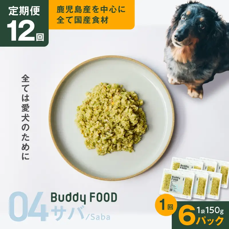 【全12回定期便】Buddy FOOD 04 サバ×6パック K390-T04_c 国産 魚 サバ ペットフード