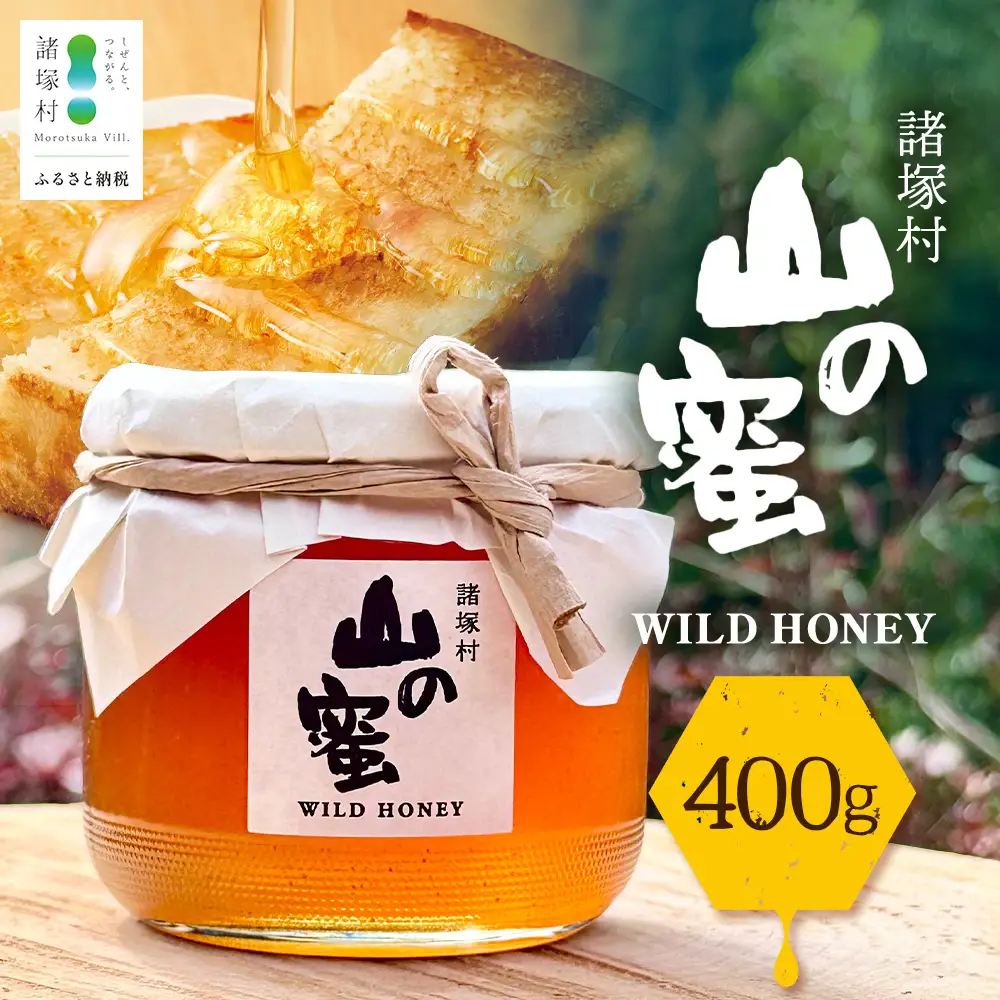 はちみつ 山の蜜 400g×1本 冷蔵｜国産 蜂蜜 百花蜜 ニホンミツバチ 希少 自然養蜂 瓶 もろっこはうす 宮崎県 諸塚村 MO-02