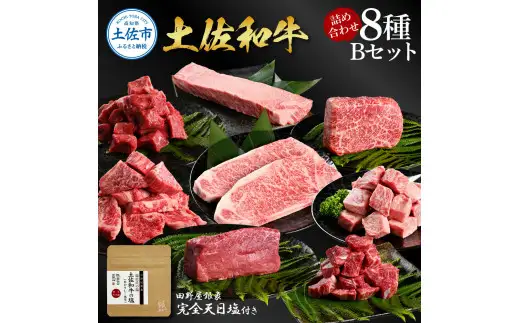 土佐和牛 詰め合わせ8種 Bセット（田野屋銀象完全天日塩付き） 高知県土佐市 【株式会社LATERAL】 [BQAU067]