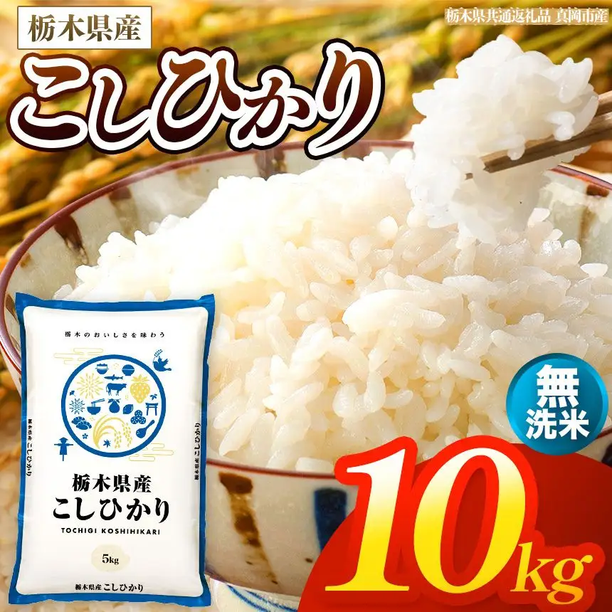 【令和8年産 新米】 栃木県産 お米 こしひかり　（無洗米） 10kg 【2026年秋以降発送】 |  栃木県 矢板市 【栃木県共通返礼品 真岡市産】