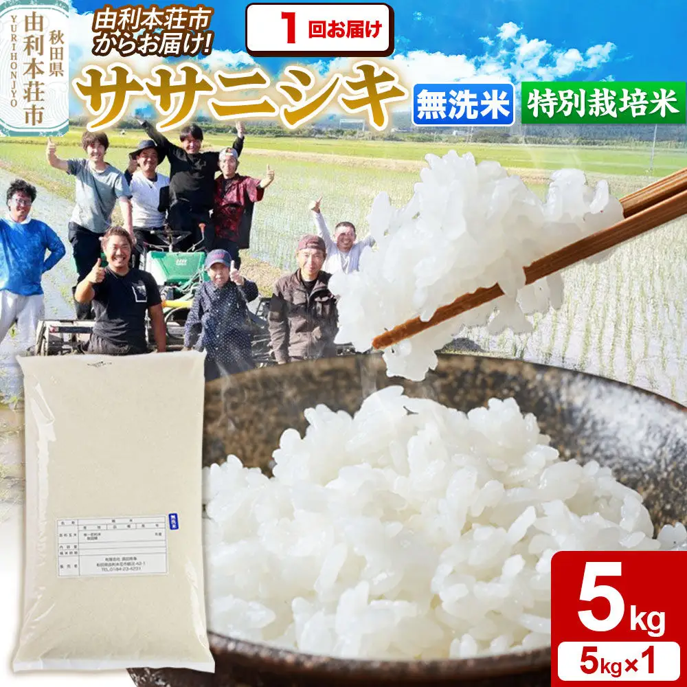 令和7年産【無洗米】特別栽培米 ササニシキ 5kg 秋田県産