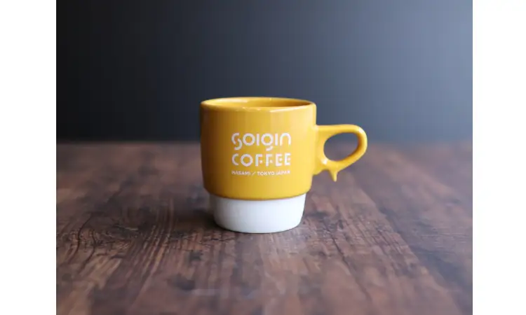 【波佐見焼】SOIGIN COFFEE　ロゴ入りスタッキングマグカップ（イエロー）