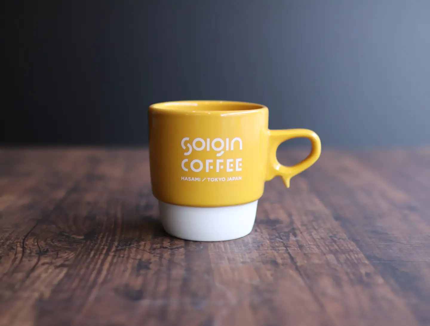 【波佐見焼】SOIGIN COFFEE　ロゴ入りスタッキングマグカップ（イエロー）＋ドリップバッグ5個