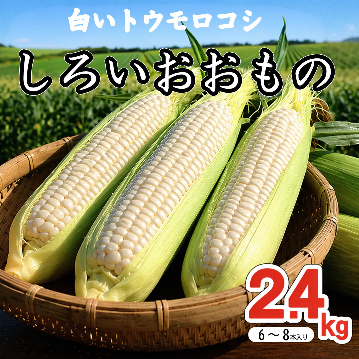 【 トウモロコシ 詰め合わせ 約2.4㎏ ６～８本】