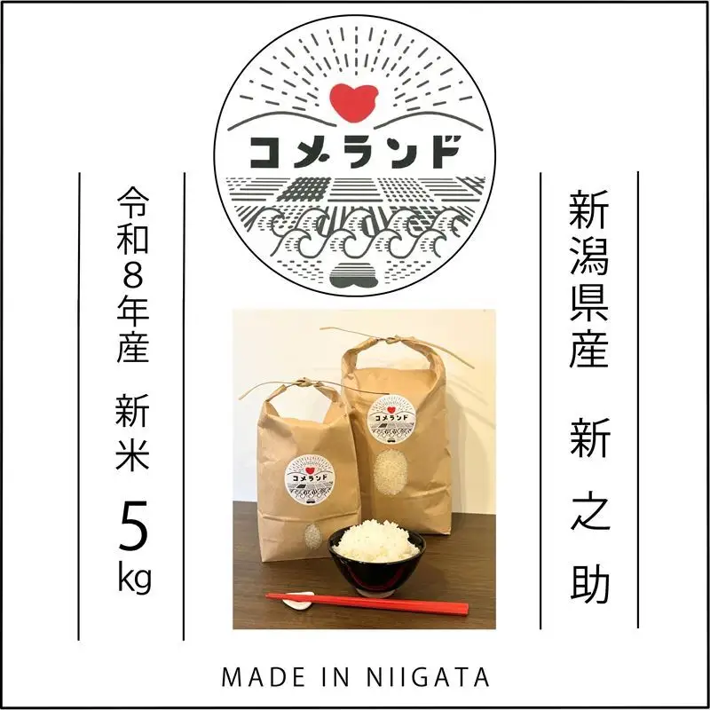 【先行予約】コメランド 新之助 精米 上越産 5kg 新之助