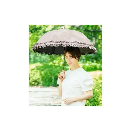 ロサブラン【日傘】ショート ダブルフリル【50cm】【ピンク】