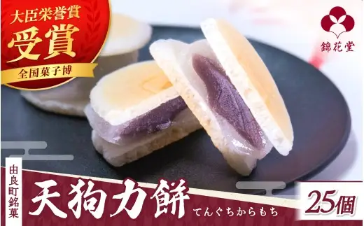 老舗の味 天狗力餅25個入　和菓子　力もち　こし餡　職人の手作り / 銘菓 和菓子 こしあん 由良町 お取り寄せ お土産 ギフト 和歌山県【knkd002B】