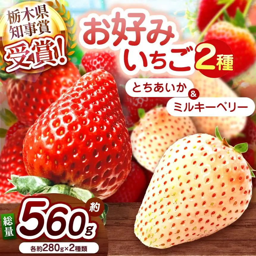 【2027年先行予約】新定番とちあいか＆白いちごミルキーベリー 食べ比べセット 560g