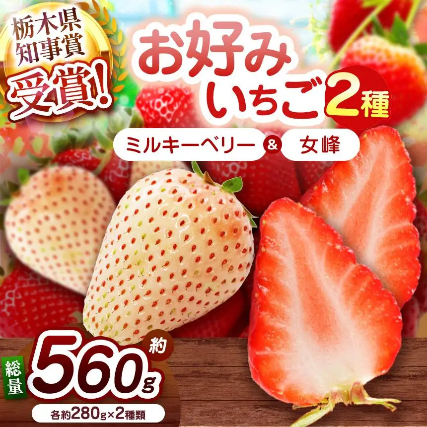 【2027年先行予約】白いちごミルキーベリー×伝統の女峰 食べ比べセット 560g