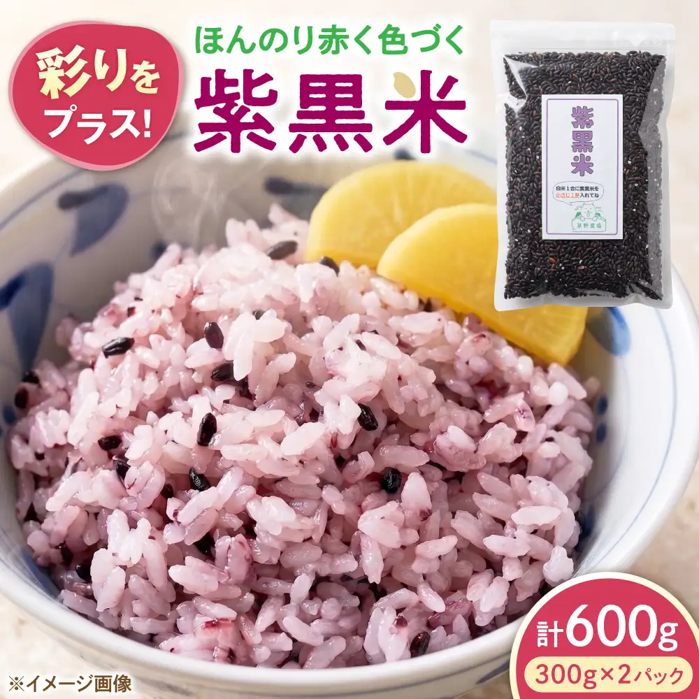 紫黒米 600g（300g×2） 滋賀県長浜市/草野農場[AQDT019]