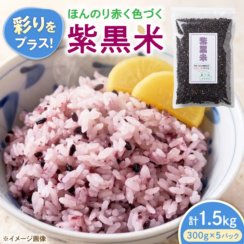 紫黒米 1.5kg（300g×5） 滋賀県長浜市/草野農場[AQDT021]