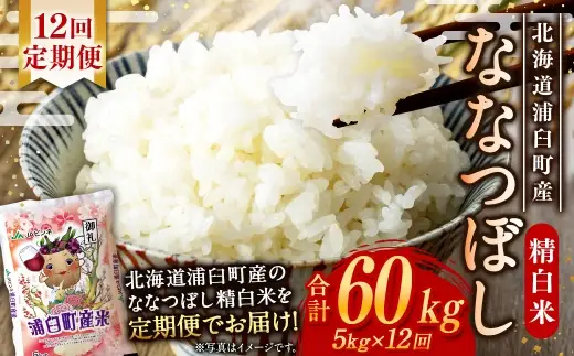 【 12回定期便 】〈 令和8年産 〉 浦臼産 ななつぼし 精白米 5kg お米 米 こめ コメ 白米 白飯 飯 ご飯 おにぎり ブランド米 ブランド 国産 北海道産 和食 定期 定期配送 【 2026年10月下旬より順次発送 】