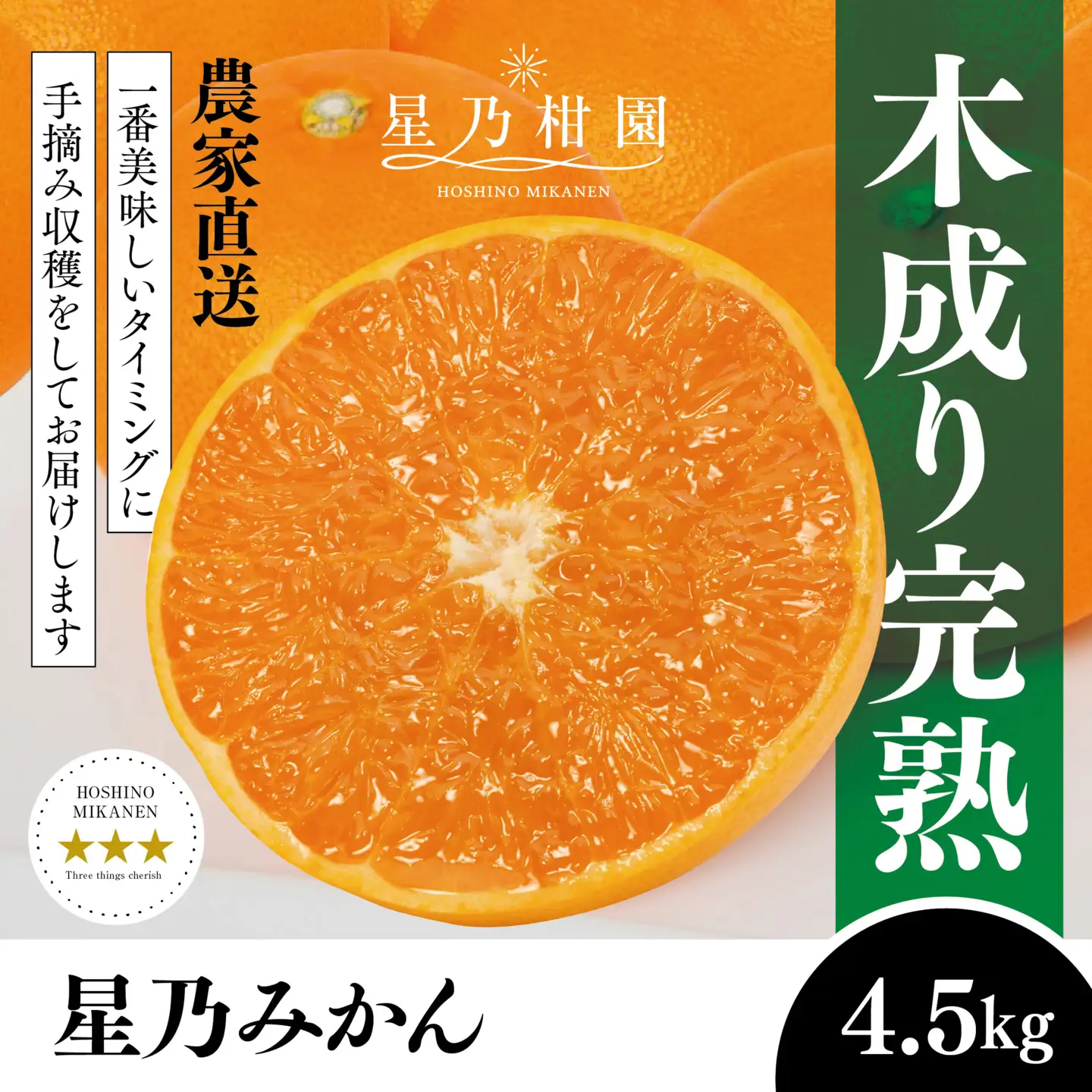 【先行受付】【三つ星ブランド】星乃みかん(4.5kg)【B45-90】【1582444】 YWTAZ052