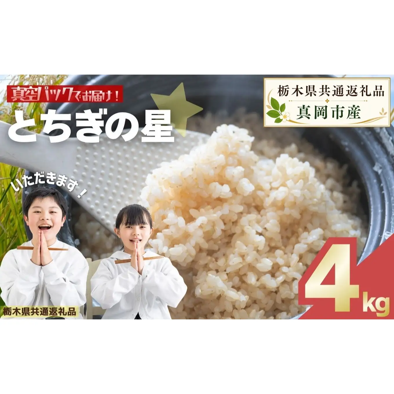 お米 令和8年産 とちぎの星 玄米 2kg×2袋【2026年産】 | 栃木県共通返礼品 真岡市産 栃木県 矢板市