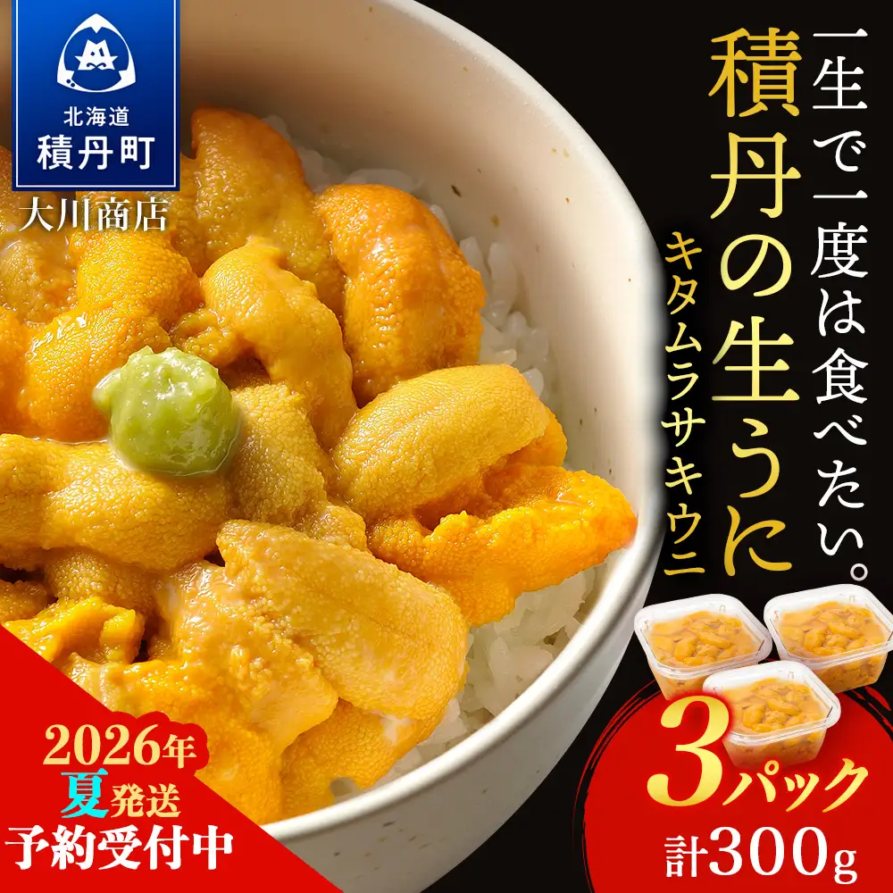 【2026年夏発送分】ムラサキウニ100g×3パック