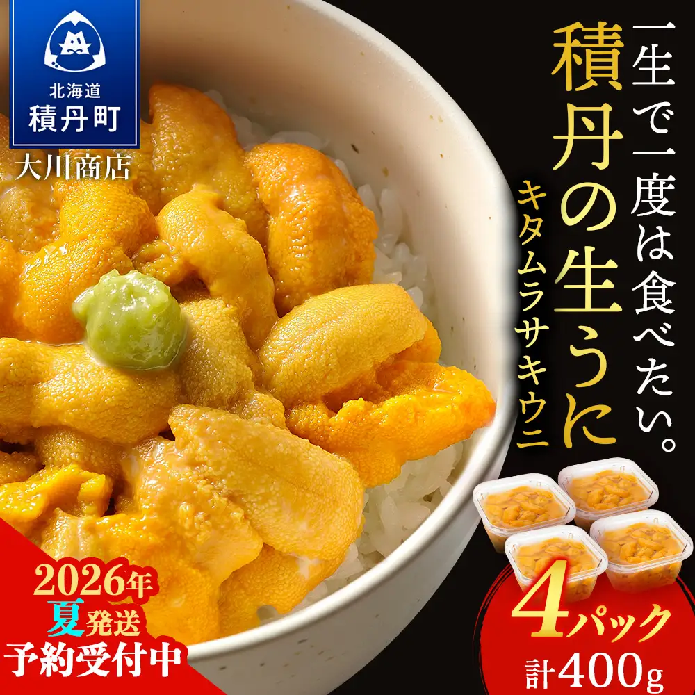 【2026年夏発送分】ムラサキウニ100g×4パック