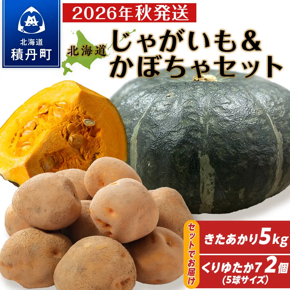 【2026年秋頃出荷】じゃがいも＆かぼちゃ野菜セット（じゃがいも5kg＆かぼちゃ5球×2個）