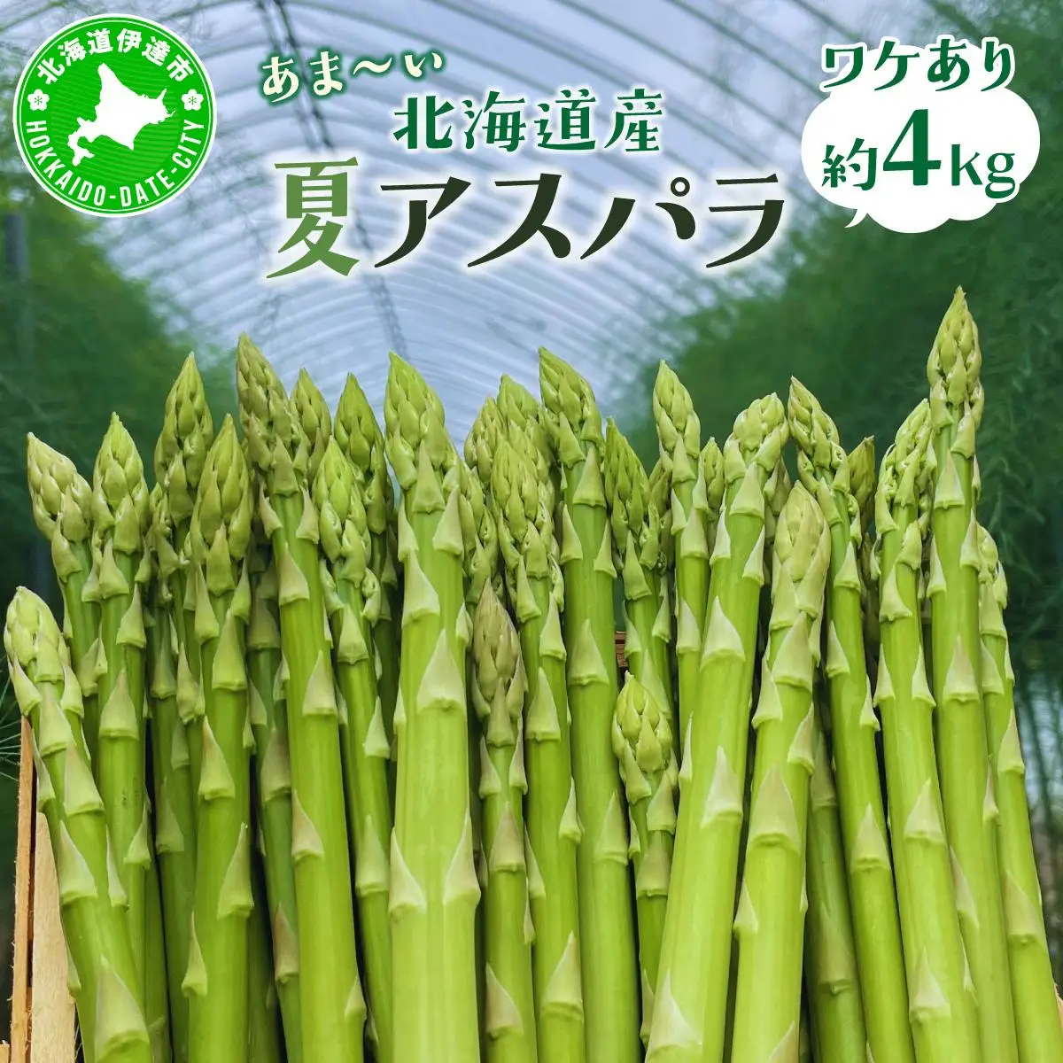 ＜先行予約＞【訳あり品】あまーい！北海道産夏アスパラ 4kg【ffk-008】北海道 伊達市 野菜 新鮮 アスパラガス ふるさと納税 送料無料