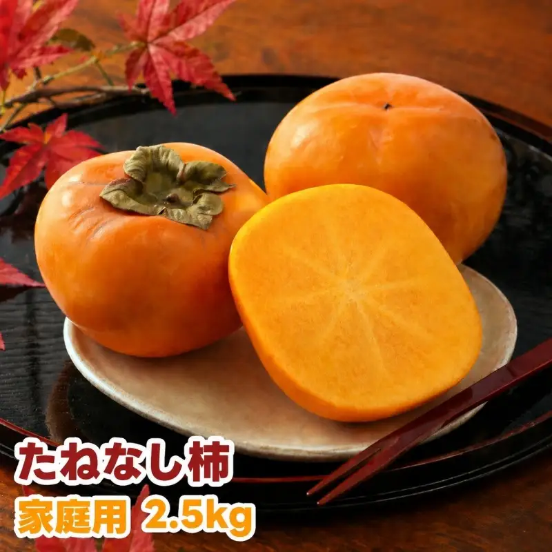 たねなし柿 2.5kg 家庭用 / 柿 刀根早生 平核無柿 富有柿 ※2026年9月下旬から11月上旬に順次発送 ※北海道・沖縄・離島への配送不可  【ikd504-c-2d5】