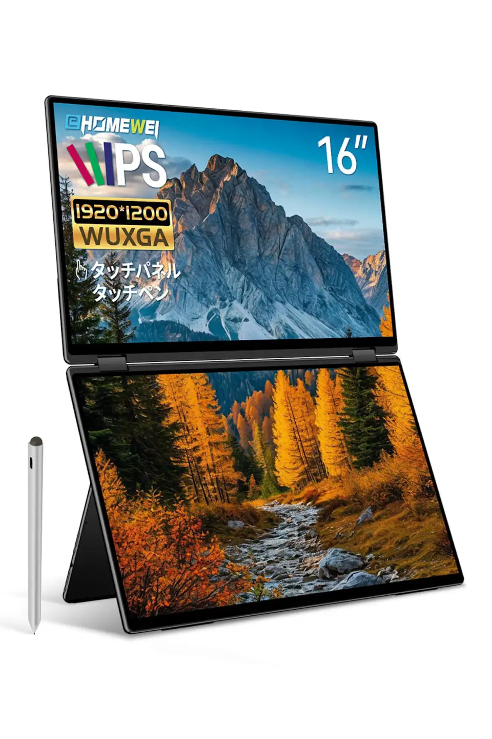 EHOMEWEI デュアルモニター IPS タッチパネル 16インチ 薄型6mm [1308]