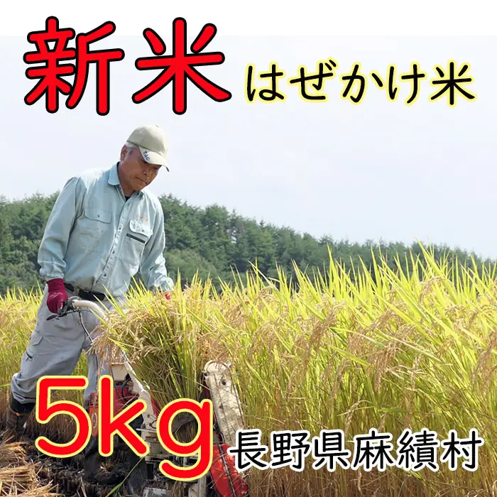 信州麻績産 はぜかけ米 数量限定 期間限定 5kg 自然乾燥 コシヒカリ 5kg 長野県 信州 麻績村 麻績