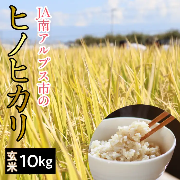 ＜2026年発送先行予約＞南アルプス市産 ヒノヒカリ(玄米) 10kg ALPAA050