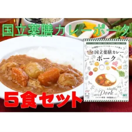 30種のスパイスを使用した国立薬膳カレーポーク　200g×5食セット　小麦粉・ラード不使用【1591136】