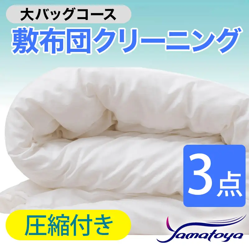 敷布団クリーニング 3点パック 圧縮付き 大バッグコース 【圧縮付き 丁寧 丸洗い セミダブル 敷き布団 寝具 こたつ 丸洗い クリーニング シーツ 高品質ヤマトヤクリーニング 糸魚川 帰省 年末年始 実家 寝具 布団クリーニング】