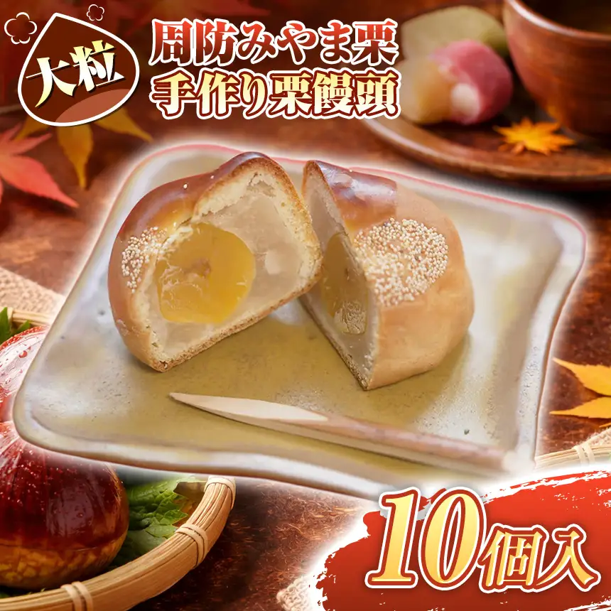 周防みやま栗 10 個 大粒 栗饅頭