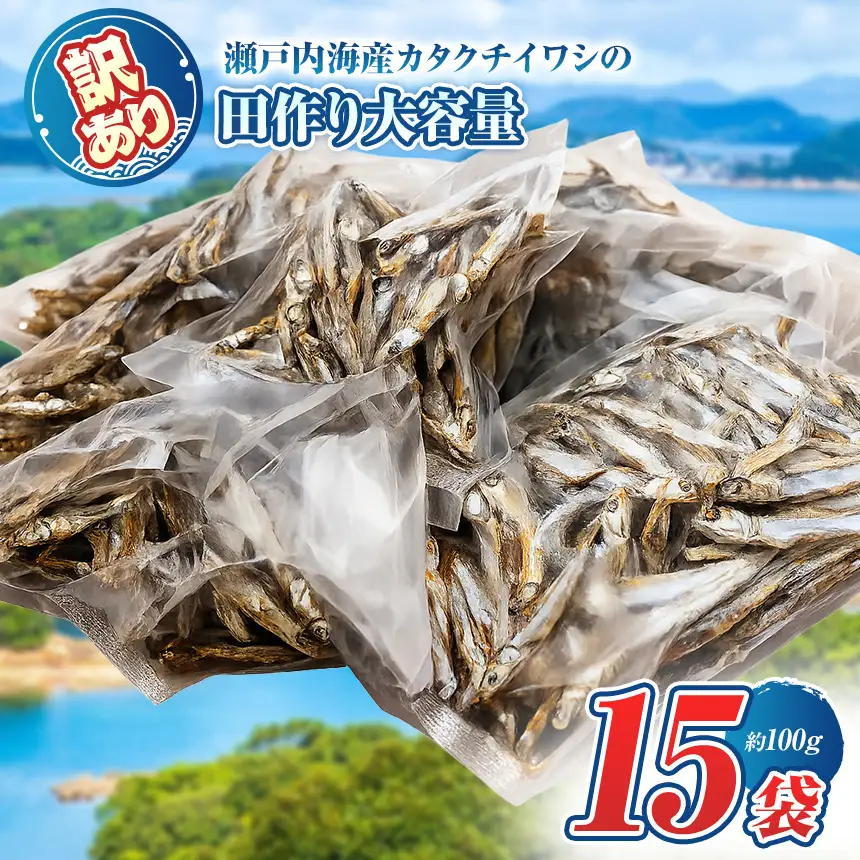 うま味 調味料 不使用 ！ 訳あり 田作り （ 大きめ 約 7 cm ） ( 100 g × 15 袋 )