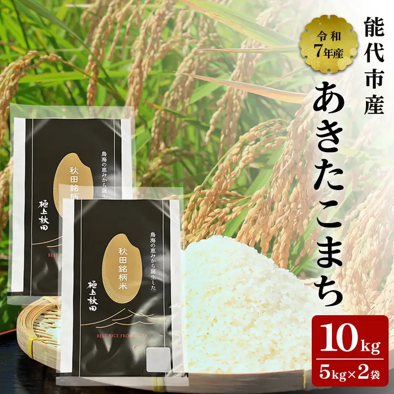 あきたこまち 令和7年度産 精米 10kg ( 5kg × 2袋 ) 米 お米 コメ こめ 白米 秋田県 能代市