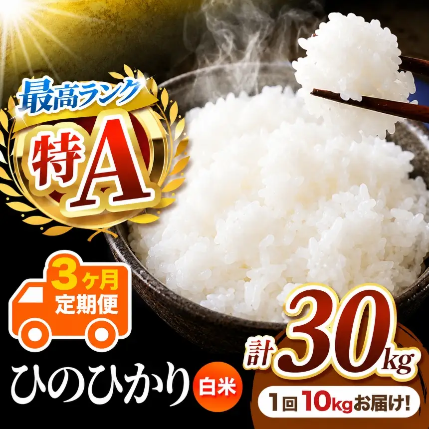 【 定期便 3回 】 熊本県産 白米 ひのひかり 10kg