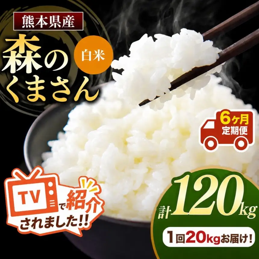 【 定期便 6回 】 熊本県産白米 森のくまさん 20kg