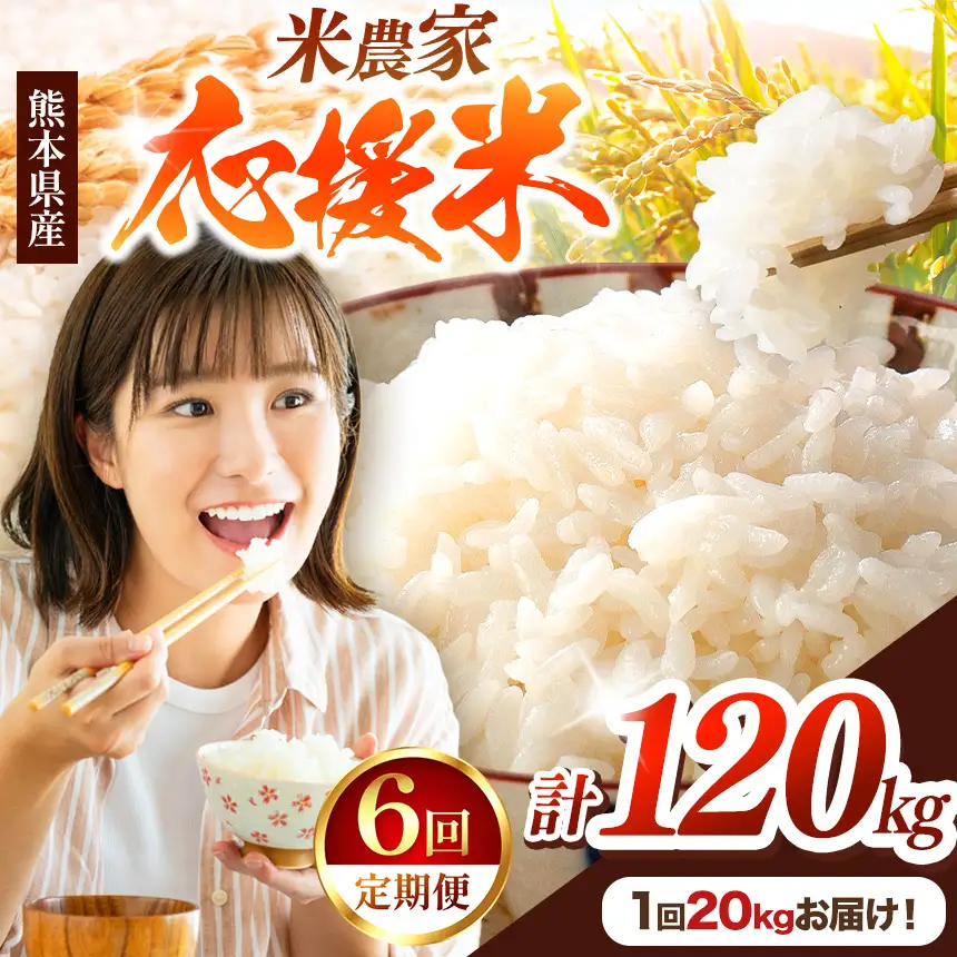 【 定期便 6回 】 暮らし生活 米農家 応援米 20kg