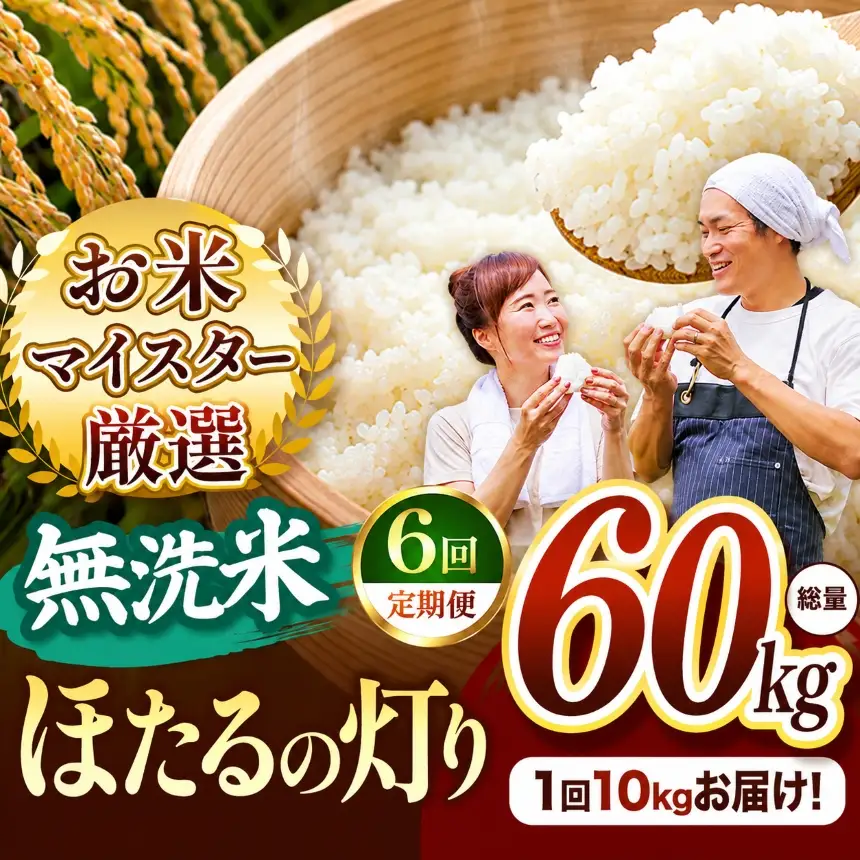 【定期便6回】熊本県産 無洗米 ほたるの灯り 10kg