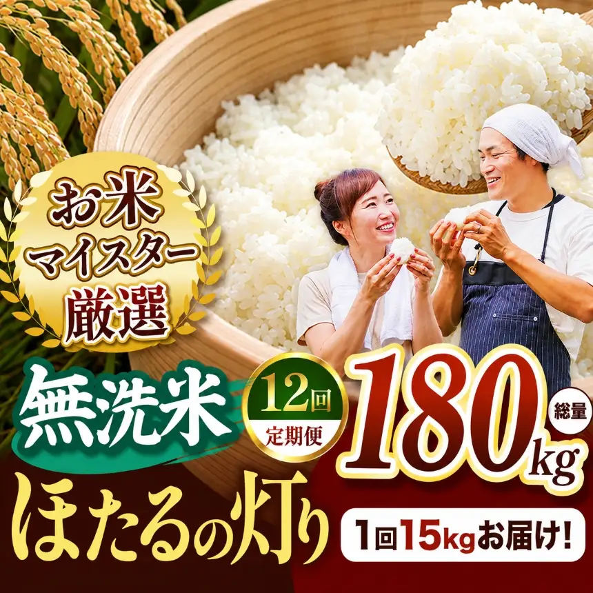 【定期便12回】熊本県産 無洗米 ほたるの灯り 15kg